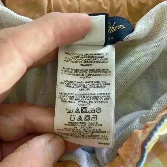 Brooks Brothers Country Club Men’s Size L Pastel Plaid Swim Bathing Trunks Suit - Picture 3 of 8